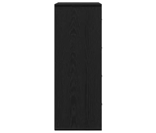 Puse Ar Atvilktni Melns Ozols 60 X 31 X 84 Cm Kokskaidu Plāksne Vidaxl