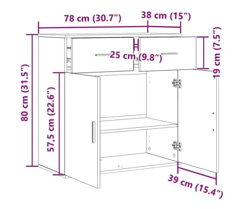 Kõide Sahtliga Vana Puit 79 X 38 X 80 Cm Tehispuit