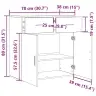 Puse Ar Atvilktni Ar Plauktu Melns Ozols 79 X 38 X 80 Cm Inženierijas Koks Vidaxl