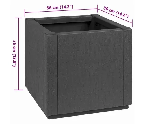 Aia Istutuspot Antratsiit 36 X 36 X 35 Cm Polüpropüleen