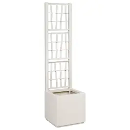 Dārza Stādītājs Balts 36 X 36 X 140 Cm Polipropilēns Vidaxl