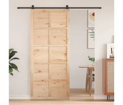 Šķūņa Durvis Brūna 100 X 210 Cm Priedes Masīvkoks Vidaxl