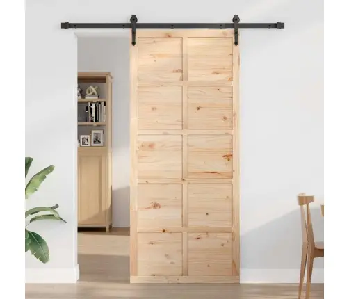 Šķūņa Durvis Brūna 100 X 210 Cm Priedes Masīvkoks Vidaxl