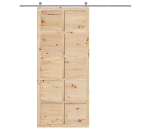 Šķūņa Durvis Brūna 80 X 210 Cm Priedes Masīvkoks Vidaxl