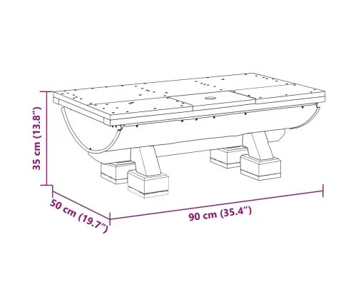 Kafijas Galdiņš Dabiska 90 X 50 X 35 Cm Koka Vidaxl