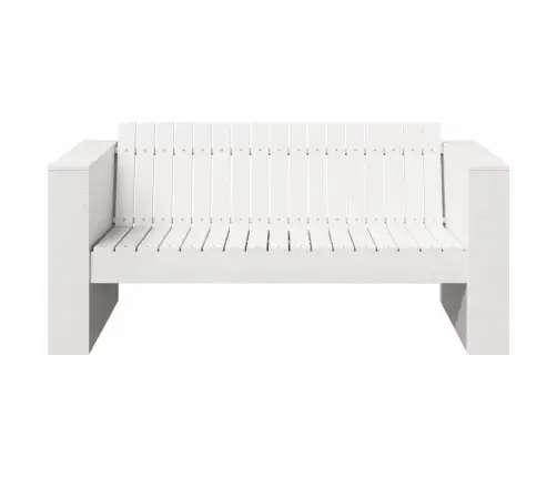 Dārza Dīvāns 2 Sēdvietām 134X60X62 Cm Balts Masīvkoks Priežu Vidaxl