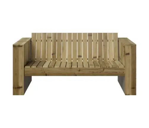 Sodo Sofa Žalia 134 X 60 X 62 Cm Kietos Pušies Mediena