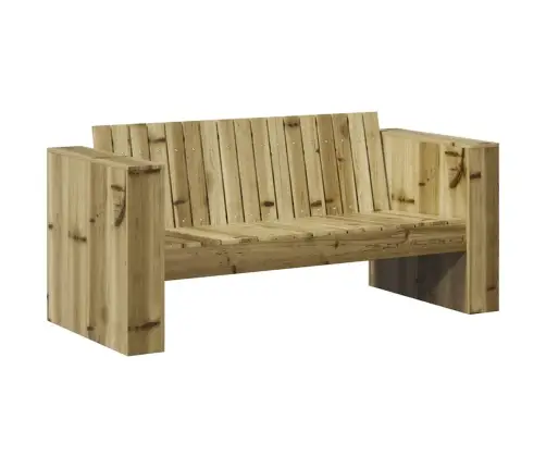 Sodo Sofa Žalia 134 X 60 X 62 Cm Kietos Pušies Mediena