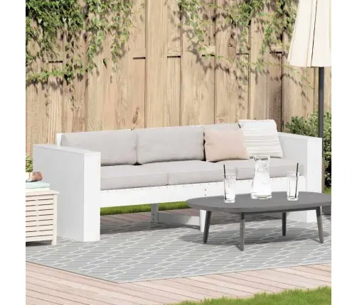 Dārza Dīvāns 3-Vietīgs Balts Koks Vidējs Izturīgs Āra Dīvāns Vidaxl