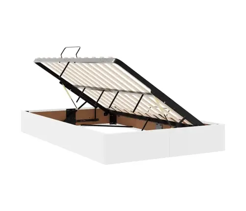 Glabāšanas Gulta Tīra Balta 120 X 190 Cm Mākslīgā Āda Vidaxl