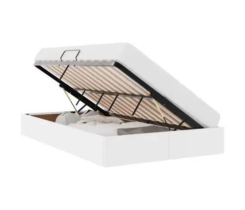 Glabāšanas Gulta Tīra Balta 120 X 190 Cm Mākslīgā Āda Vidaxl