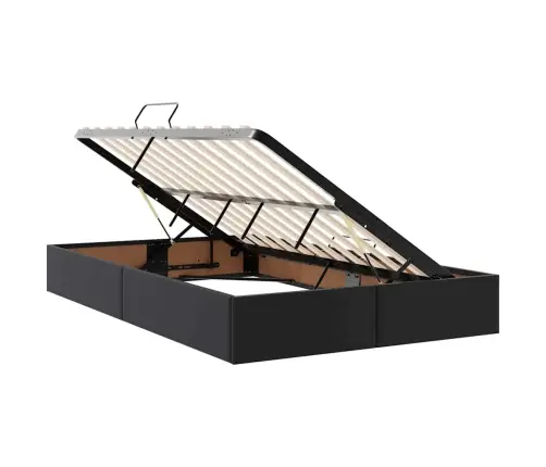 Glabāšanas Gulta Ar Matraci Melna 120 X 200 Cm Mākslīgā Āda Vidaxl