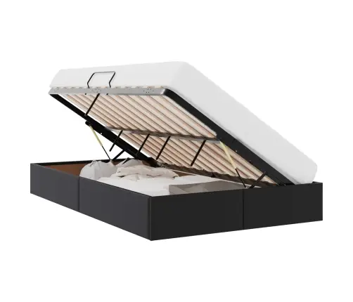 Glabāšanas Gulta Ar Matraci Melna 120 X 200 Cm Mākslīgā Āda Vidaxl