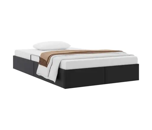 Glabāšanas Gulta Ar Matraci Melna 120 X 200 Cm Mākslīgā Āda Vidaxl