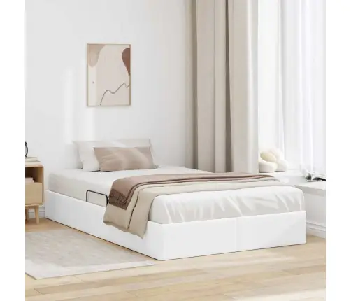 Glabāšanas Gulta Tīra Balta 120 X 200 Cm Mākslīgā Āda Vidaxl