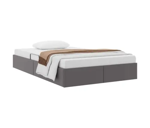 Saugos Lova Su Čiužiniu Pilka 120 X 200 Cm Dirbtinė Oda