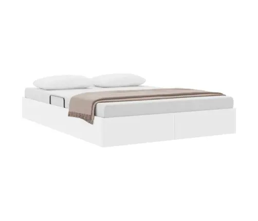 Glabāšanas Gulta Tīra Balta 140 X 190 Cm Mākslīgā Āda Vidaxl