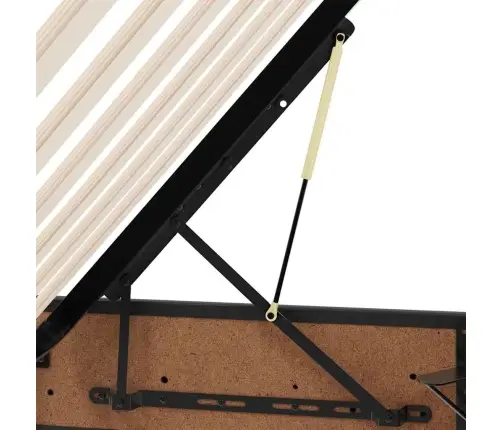 Laos Voodi Madratsiga Peaga Must 140 X 200 Cm Kunstnahk