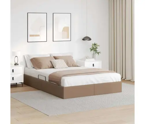 Laos Voodi Madratsiga Peaga Kapputsino 140 X 200 Cm Kunstnahk