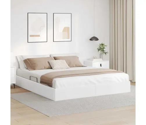 Glabāšanas Gulta Tīra Balta 160 X 200 Cm Mākslīgā Āda Vidaxl