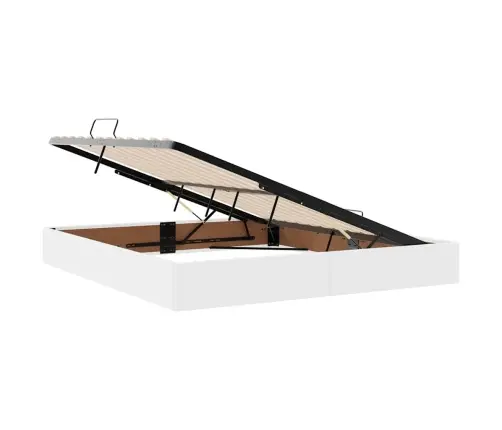 Glabāšanas Gulta Tīra Balta 160 X 200 Cm Mākslīgā Āda Vidaxl