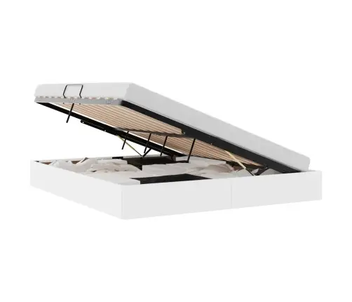 Glabāšanas Gulta Tīra Balta 160 X 200 Cm Mākslīgā Āda Vidaxl