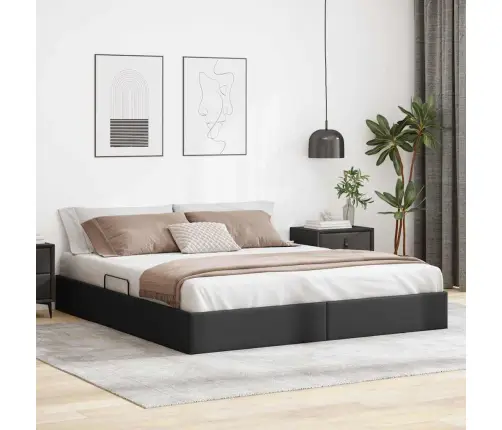 Glabāšanas Gulta Ar Matraci Melna 180 X 200 Cm Mākslīgā Āda Vidaxl