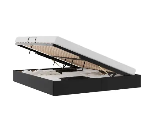 Glabāšanas Gulta Ar Matraci Melna 180 X 200 Cm Mākslīgā Āda Vidaxl