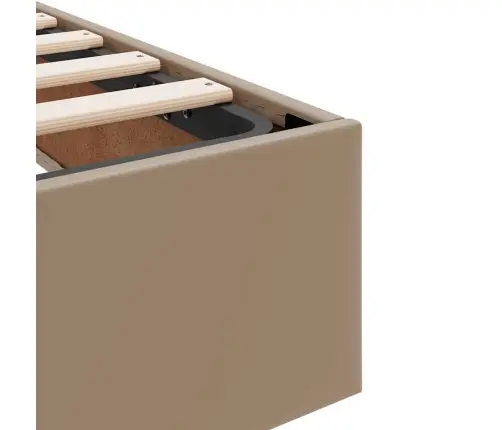 Saugos Lova Su Čiužiniu Kapučino 180 X 200 Cm Dirbtinė Oda