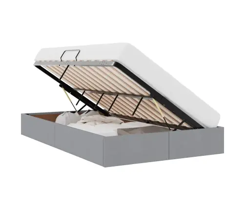 Glabāšanas Gulta Ar Matraci Gaiši Pelēks 120 X 200 Cm Audums Vidaxl