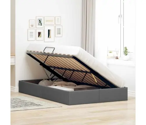 Glabāšanas Gulta Ar Matraci Tumši Pelēks 120 X 200 Cm Audums Vidaxl