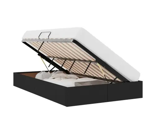 Glabāšanas Gulta Ar Matraci Melna 120 X 200 Cm Audums Vidaxl