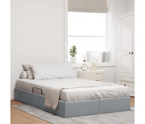 Laos Voodi Madratsiga Peaga Helehall 120 X 200 Cm Kangas