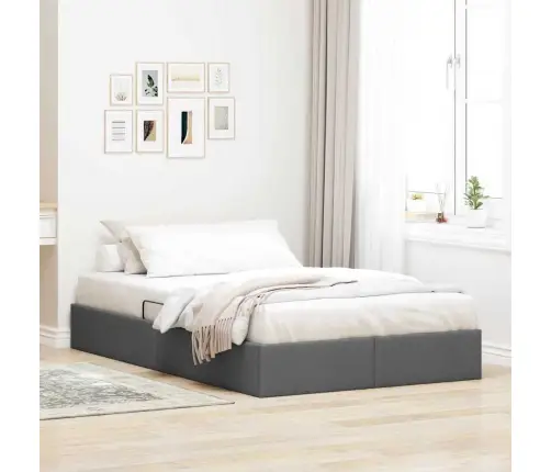 Glabāšanas Gulta Ar Matraci Tumši Pelēks 120 X 200 Cm Audums Vidaxl