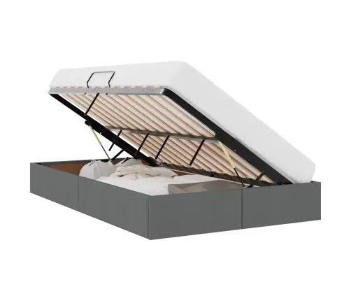 Glabāšanas Gulta Ar Matraci Tumši Pelēks 120 X 200 Cm Audums Vidaxl