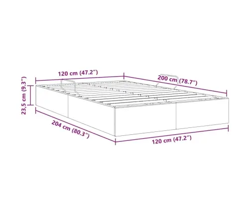 Saugos Lova Su Čiužiniu Su Saugykla Juoda 120 X 200 Cm Audinys