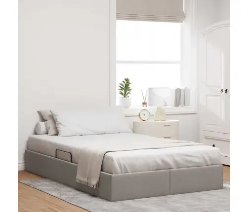 Glabāšanas Gulta Ar Matraci Pelēkbrūna 120 X 200 Cm Audums Vidaxl