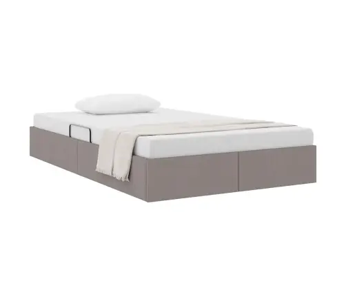 Glabāšanas Gulta Ar Matraci Pelēkbrūna 120 X 200 Cm Audums Vidaxl