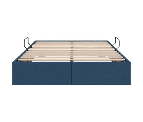 Glabāšanas Gulta Ar Matraci Zila 120 X 200 Cm Audums Vidaxl