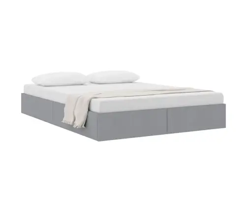 Saugos Lova Su Čiužiniu Šviesiai Pilka 140 X 190 Cm Audinys