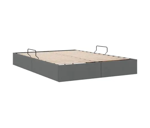 Saugos Lova Su Čiužiniu Tamsiai Pilka 140 X 190 Cm Audinys