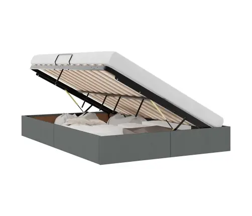 Saugos Lova Su Čiužiniu Tamsiai Pilka 140 X 190 Cm Audinys