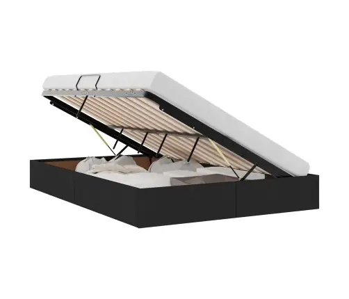 Laos Voodi Madratsiga Peaga Must 140 X 190 Cm Kangas