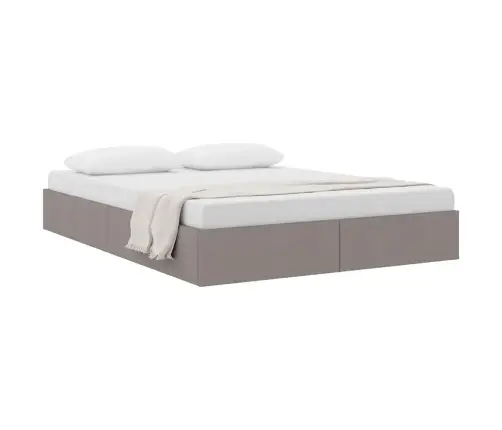 Glabāšanas Gulta Ar Matraci Pelēkbrūna 140 X 190 Cm Audums Vidaxl
