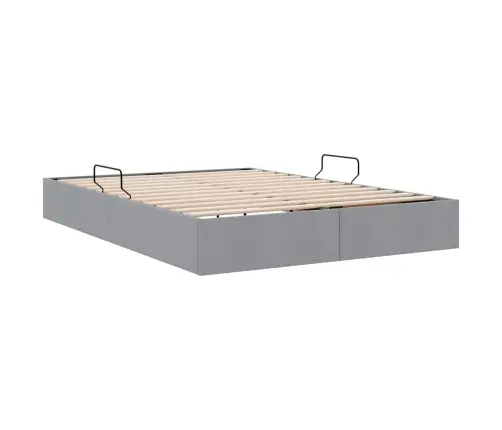 Glabāšanas Gulta Ar Matraci Gaiši Pelēks 140 X 200 Cm Audums Vidaxl