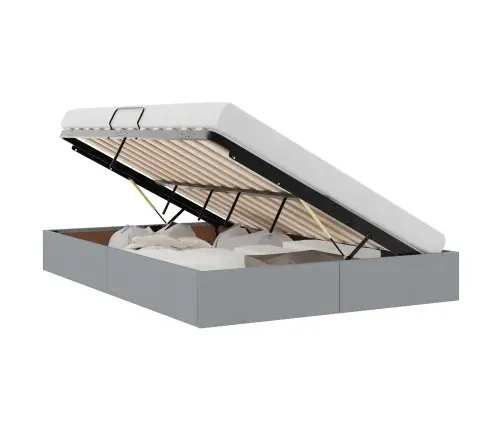 Glabāšanas Gulta Ar Matraci Gaiši Pelēks 140 X 200 Cm Audums Vidaxl