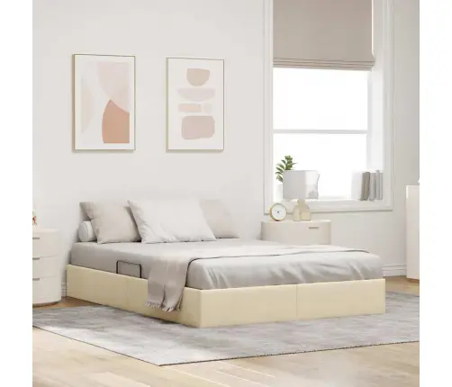 Laos Voodi Madratsiga Peaga Kreem 140 X 200 Cm Kangas