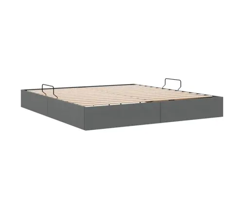 Saugos Lova Su Čiužiniu Tamsiai Pilka 160 X 200 Cm Audinys