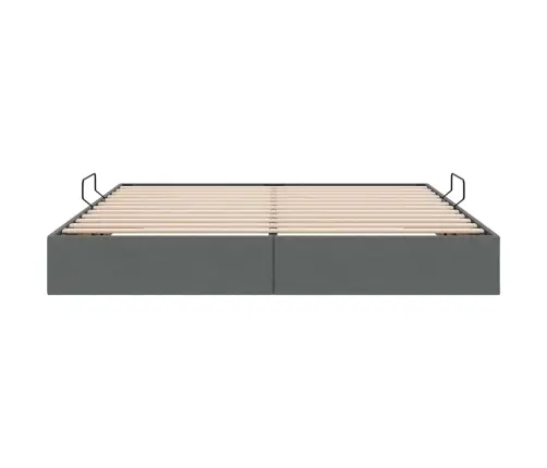 Saugos Lova Su Čiužiniu Tamsiai Pilka 160 X 200 Cm Audinys