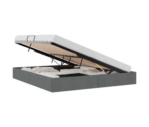 Saugos Lova Su Čiužiniu Tamsiai Pilka 160 X 200 Cm Audinys